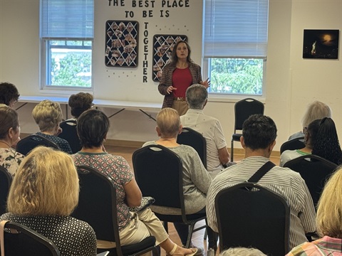 Surrogate Darling Speaking With Morristown Seniors